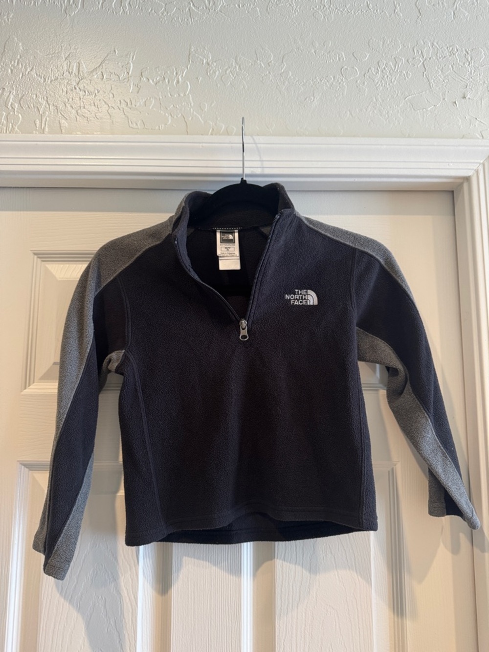The North Face Navy with Gray Sleeve Fleece Half-Zip